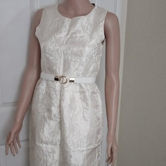 Rachael G. Beige Printed Dress, Size M - Picture 13 of 16